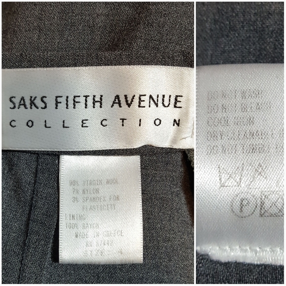 Saks Fifth Avenue Virgin Wool Blend Career Pants - Picture 5 of 5